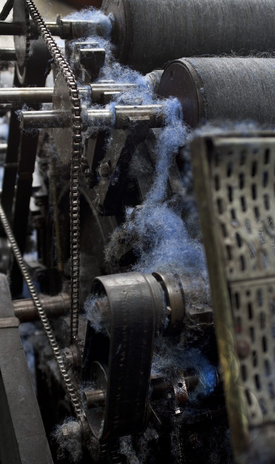 Blue wool at the mill