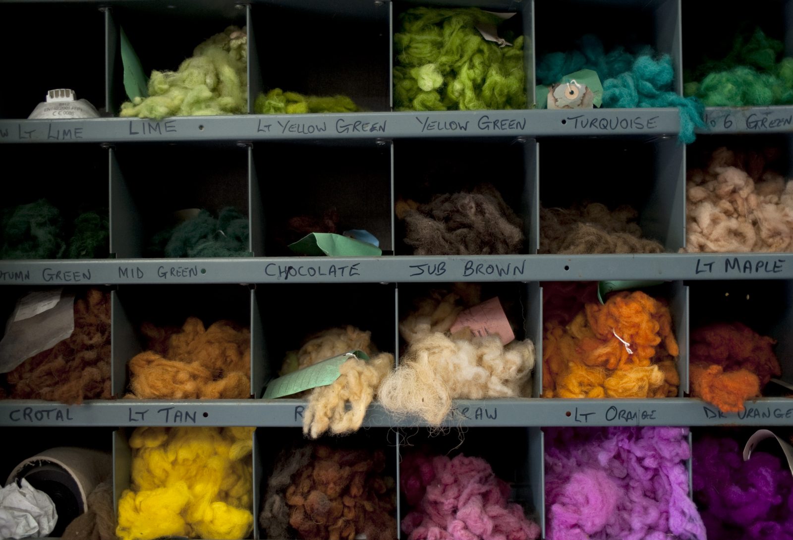 Colour selection of dyed wool for Harris Tweed