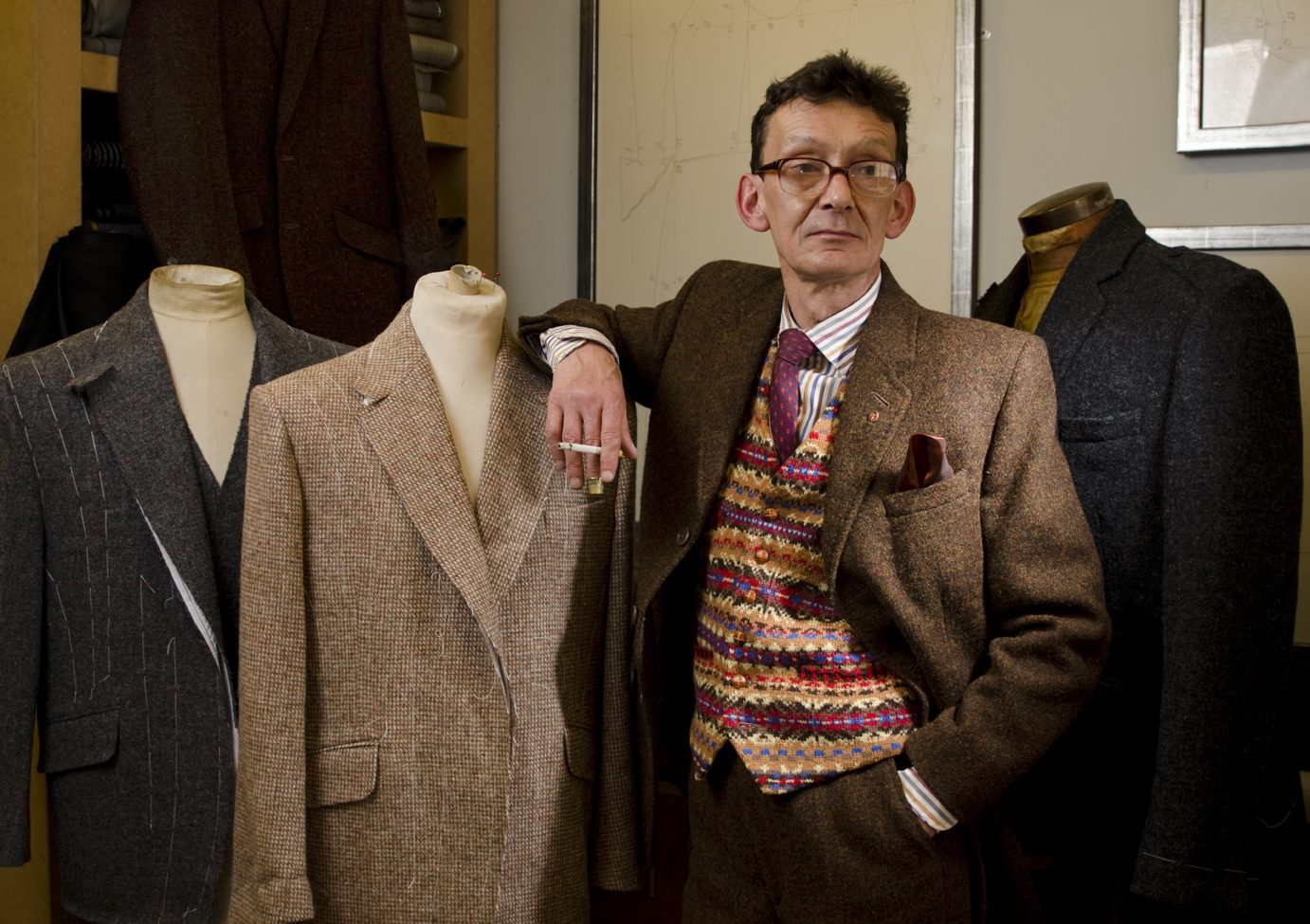 Steven Purvis Harris Tweed tailor and his jackets