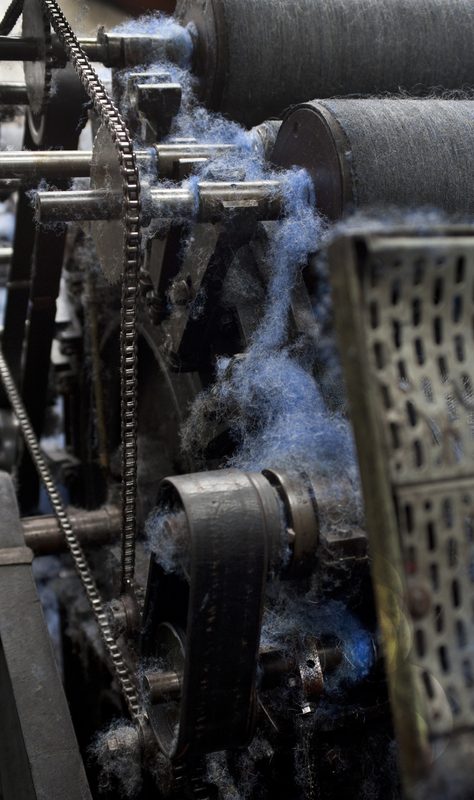 Blue wool at the mill