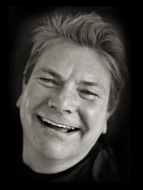 Captain Murdo Macleod portrait in black and white