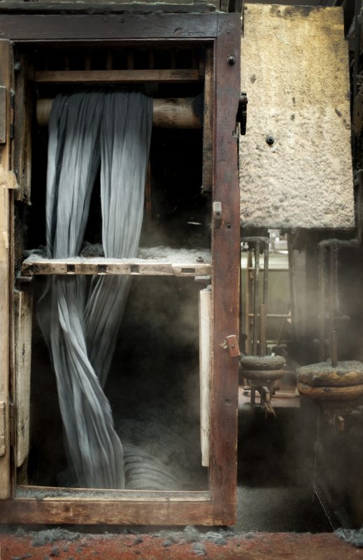 Harris Tweed being washed - Steam at the mill