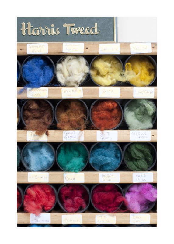 A Harris Tweed colour selection at the mill
