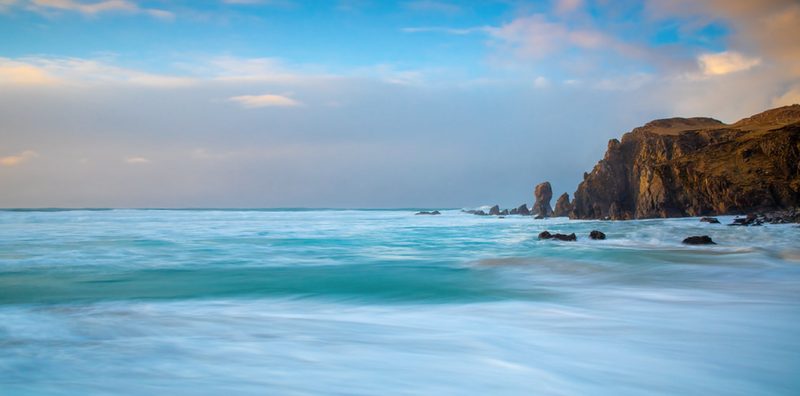 Waves round the sea stacks