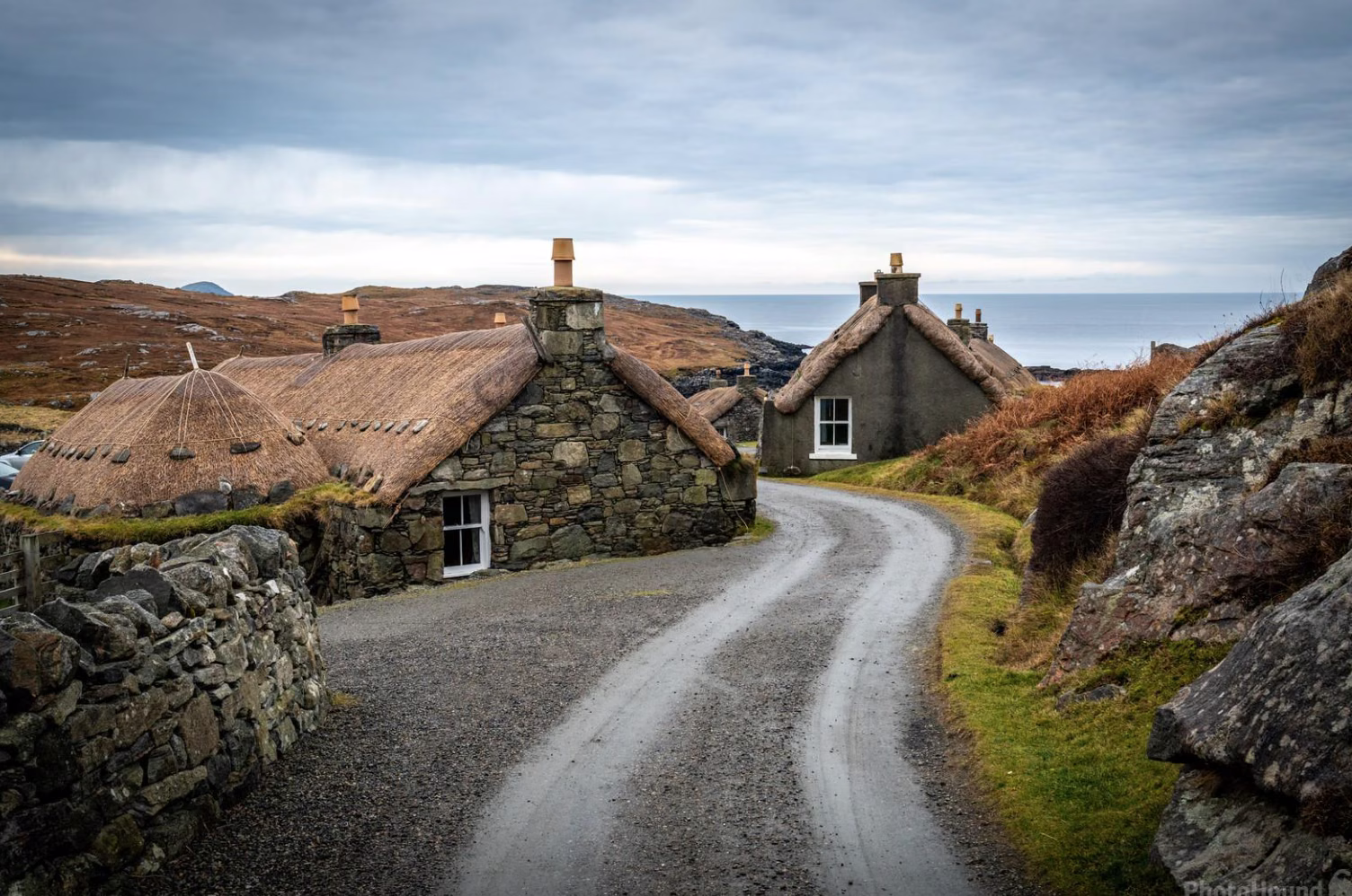 Thatched blackhouses on the Isle of Lewis