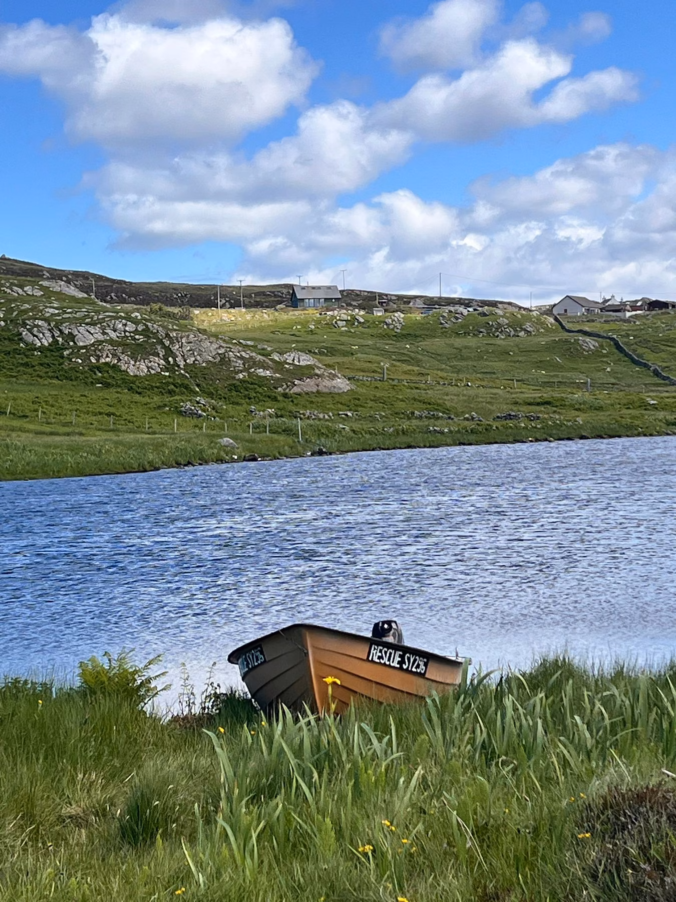 The loch boat on the shore of Loch an Duin